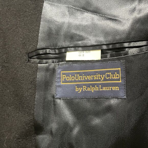 NWT Polo University Ralph Lauren Top Coat Men 44 R Navy Pure Cashmere $1500 READ - Picture 10 of 13